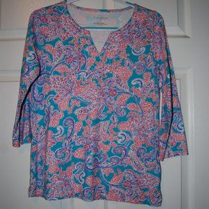 Talbot's Split Neck Paisley Print Tunic Small